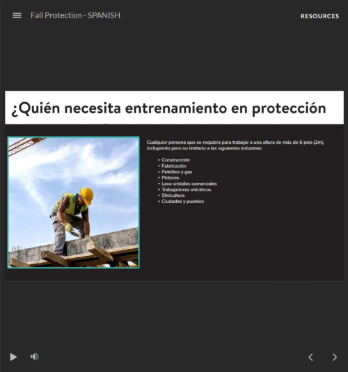 Fall Protection - Spanish - SafetyNow